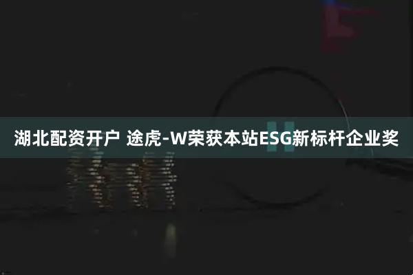 湖北配资开户 途虎-W荣获本站ESG新标杆企业奖